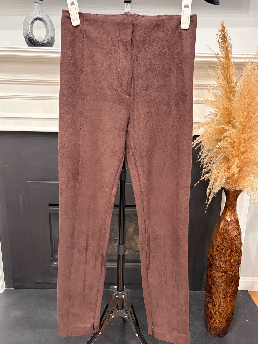 Ann Taylor Brown Skinny Soft Micro Suede Pants - Rich Chocolate